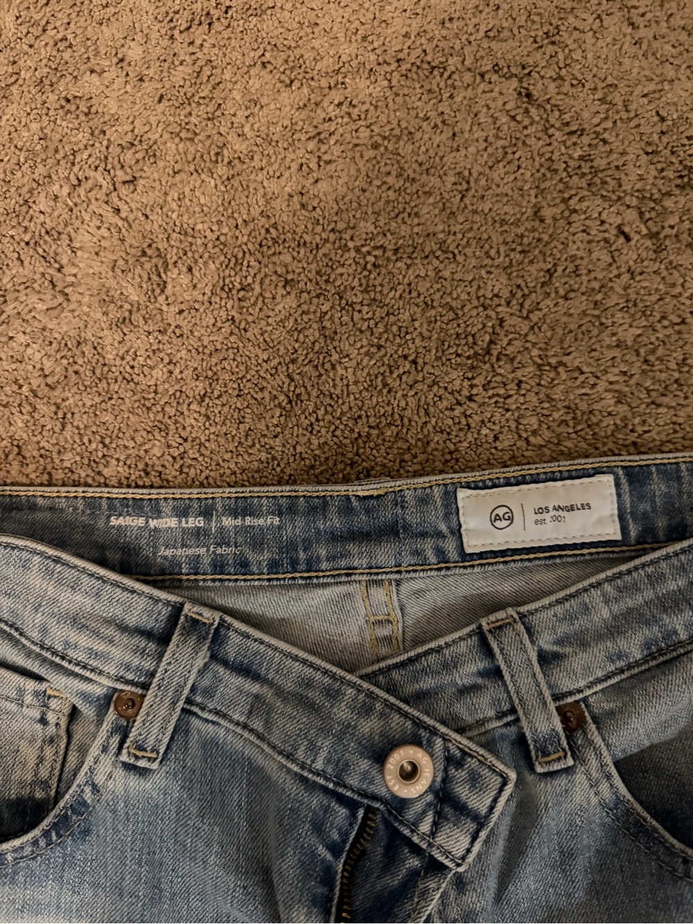 Ag Adriano Goldschmied Light Blue Wide Leg Jeans - Picture 3 of 3